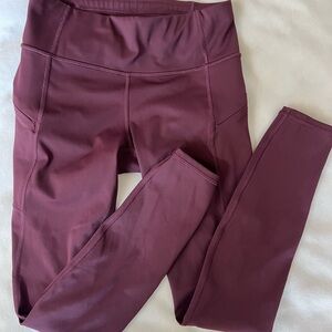 Athleta  Contender Tights leggings maroon Burgundy XS